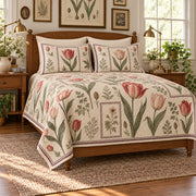 Tulip quilt set left angle view