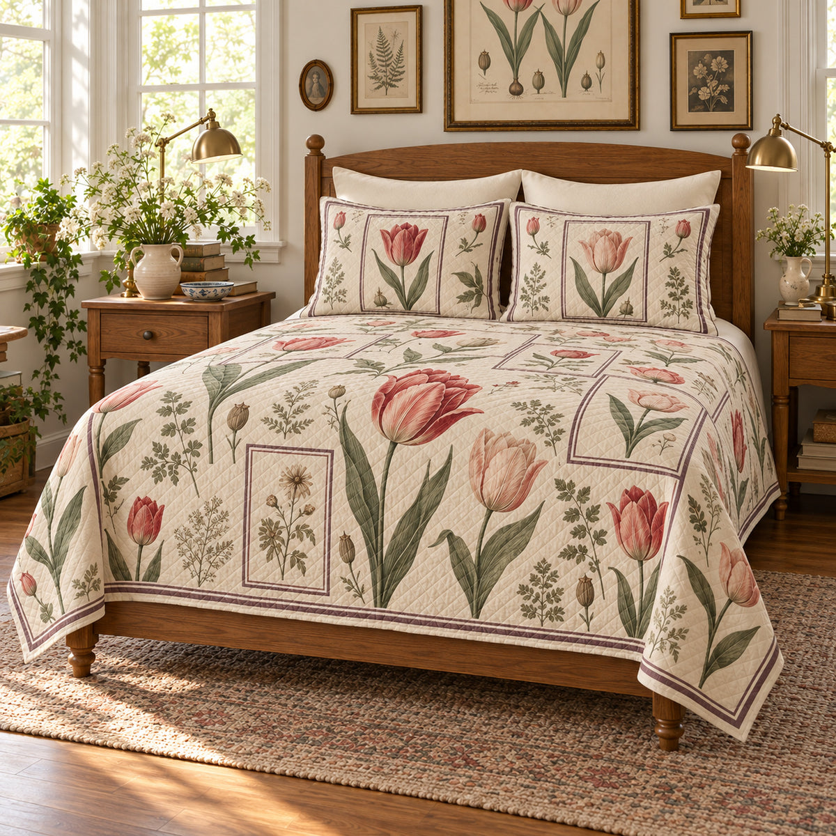Tulip quilt set right angle view