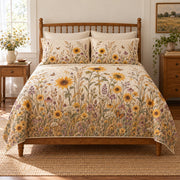 Sunflower quilt set front hero view