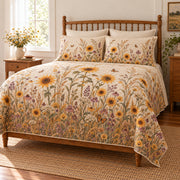 Sunflower quilt set right angle view