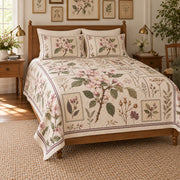 Apple blossom quilt set left angle view