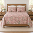 Dusty Rose Eucalyptus Quilt Set, Wildflower Bedding, Gift for Eucalyptus Lovers
