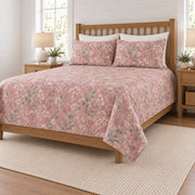 Dusty rose eucalyptus wildflower quilt set right angle