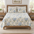 Powder Blue Hydrangea Quilt Set, Garden Floral Bedding, Gift for Hydrangea Lovers