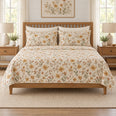 Golden Ochre Daisy Quilt Set, Cottage Floral Bedding, Gift for Daisy Lovers