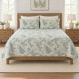 Sea Glass Fern Quilt Set, Jasmine Botanical Bedding, Gift for Plant Lovers