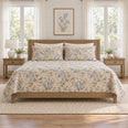 Warm Sand Bluebell Quilt Set, Botanical Bedding, Gift for Bluebell Lovers