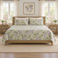 Soft Celadon Wisteria Quilt Set, Floral Bedding, Gift for Wisteria Lovers