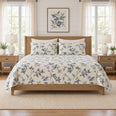 Warm Ivory Blueberry Quilt Set, Botanical Bedding, Gift for Blueberry Lovers