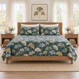 Dusty Teal Ginkgo Quilt Set, Botanical Bedding, Gift for Ginkgo Lovers