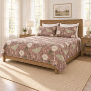 Dusty mauve luna moth moonflower quilt set right angle