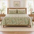Sage Rabbit Clover Meadow Quilt Set, Cottage Bedding, Gift for Rabbit Lovers