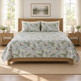 Misty Blue River Otter Fern Quilt Set, Woodland Bedding, Gift for Otter Lovers