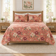 Soft Coral Butterfly & Peony Quilt Set, Gift for Butterfly and Peony Lovers