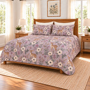 Dusty lavender Fawn and anemone quilt set right angle