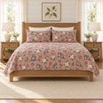Dusty Rose Raccoon & Trillium Quilt Set, Gift for Raccoon and Flower Lovers