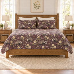Smoky Plum Badger & Primrose Quilt Set, Gift for Badger and Primrose Fans