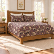 Smoky plum European badger and primrose quilt set left angle