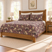 Smoky plum European badger and primrose quilt set right angle