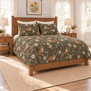 Deep sage fox and blackberry quilt set left angle