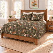 Deep sage fox and blackberry quilt set right angle