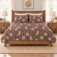 Smoky Plum Barn Owl & Hellebore Quilt Set, Gift for Owl and Hellebore Fans