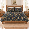 Midnight Navy Squirrel & Chestnut Quilt Set, Gift for Squirrel and Chestnut Fans