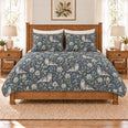 Stormy Blue Harbor Seal & Sea Holly Quilt Set, Gift for Seal and Sea Holly Fans