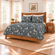 Stormy blue harbor seal and sea holly quilt set right angle