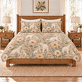 Warm Sand Polar Bear & Arctic Poppy Quilt Set, Gift for Polar Bear and Poppy Fans