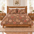 Warm Terracotta Capybara & Zinnia Quilt Set, Gift for Capybara and Zinnia Fans