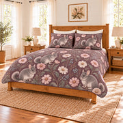 Smoky plum chinchilla and cosmos quilt set right angle