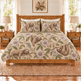 Warm Oatmeal Sloth & Passionflower Quilt Set, Gift for Sloth and Passionflower Fans