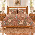 Muted Clay Seahorse & Coral Bells Quilt Set, Gift for Seahorse and Coral Bells Fans