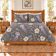 Charcoal Jellyfish & Moonflower Quilt Set, Gift for Ocean and Floral Lovers