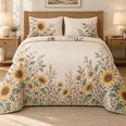 Sunflower Quilt Set, Meadow Sweep, Floral Bedroom Decor, Gift for Sunflower Lovers