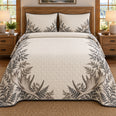 Moose Quilt Set, Antler Botanical Frame, Woodland Bedroom Decor, Gift for Moose Lovers
