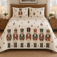 Nutcracker Quilt Set, Toy Soldier Parade, Holiday Bedroom Decor, Gift for Nutcracker Lovers