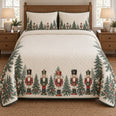 Nutcracker Quilt Set, Forest Border, Holiday Bedroom Decor, Gift for Nutcracker Lovers