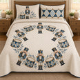 Nutcracker Quilt Set, Blue Drum Circles, Holiday Bedroom Decor, Gift for Nutcracker Lovers