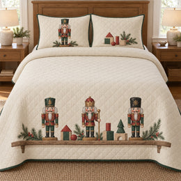 Nutcracker Quilt Set, Quiet Toy Shelf, Holiday Bedroom Decor, Gift for Nutcracker Lovers