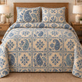 Paisley Quilt Set, Printed Patchwork Tiles, Country Bedroom Decor, Gift for Paisley Lovers