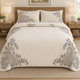 Paisley Quilt Set, Corner Flourishes, Open Center Bedroom Decor, Gift for Decorative Pattern Lovers