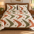 Mid Century Modern Quilt Set, Boomerang Rhythm, Gift for Retro Decor Lovers