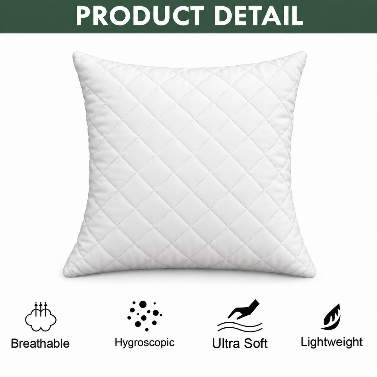 Quilted throw pillow materials and construction details