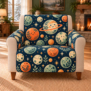 Alien Planet Pebbles sofa cover on a beige armchair