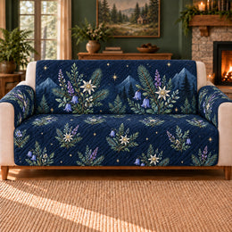 Alpine Night Sprigs Sofa Cover, Night Sky Decor, Gift for Stargazers