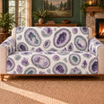 Amethyst Geode Ovals Sofa Cover, Geology Decor, Gift for Mineral Collectors