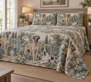 Great Dane Rustic Farmhouse Quilt Set, low side-angle bedroom view