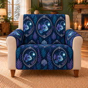 Anglerfish Cove Cameos sofa cover on a beige armchair